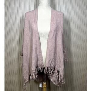 Nordstrom Drapey Open-Front Ruana Wrap Shawl Beige One Size